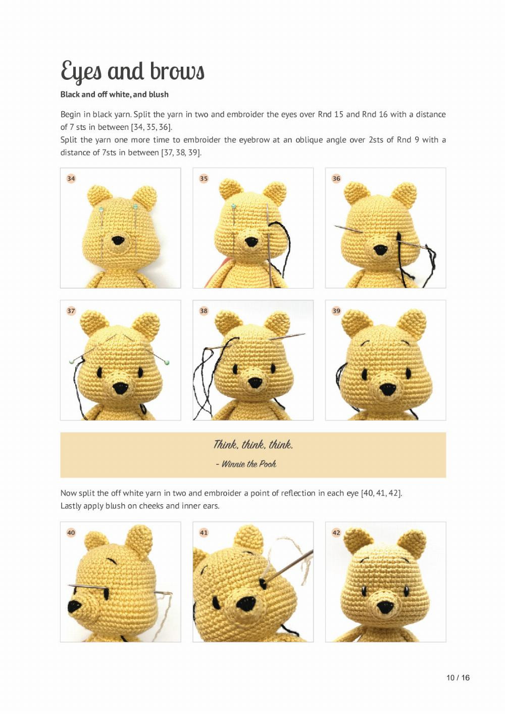 winnie the pooh crochet pattern yellow