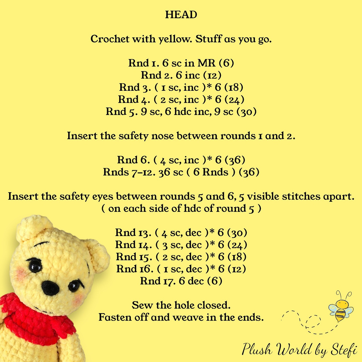yellow bear free pattern ❣️ FREE PATTERN ❣️