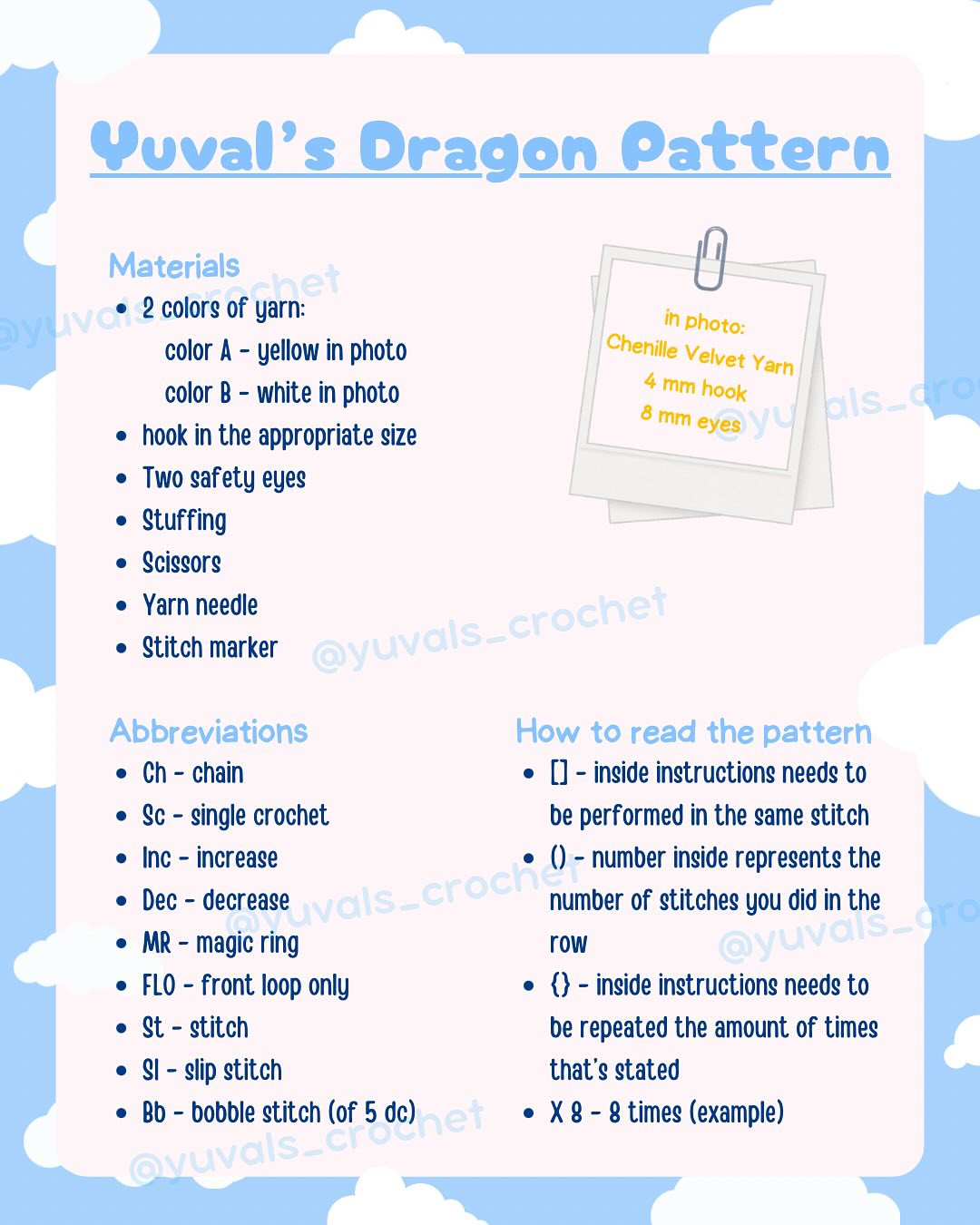 yellow dragon free pattern