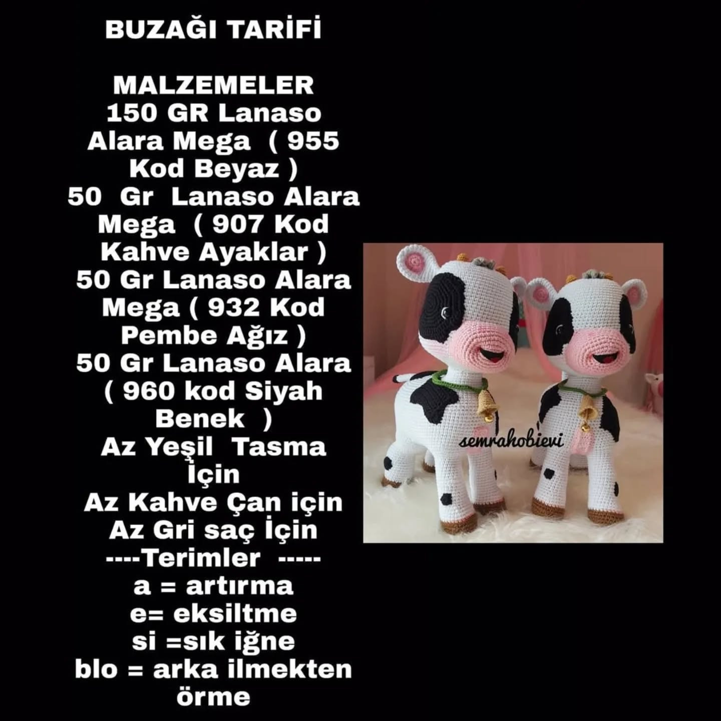 38 Cm Boyunda Örgü Buzağı Tarifi