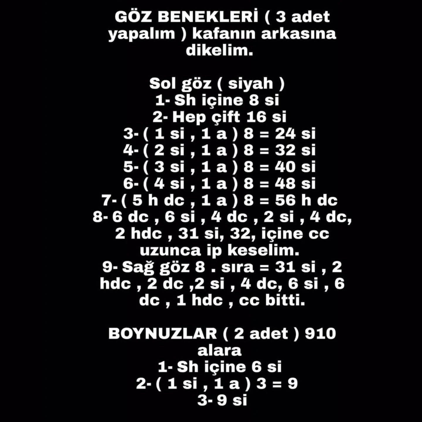 38 Cm Boyunda Örgü Buzağı Tarifi