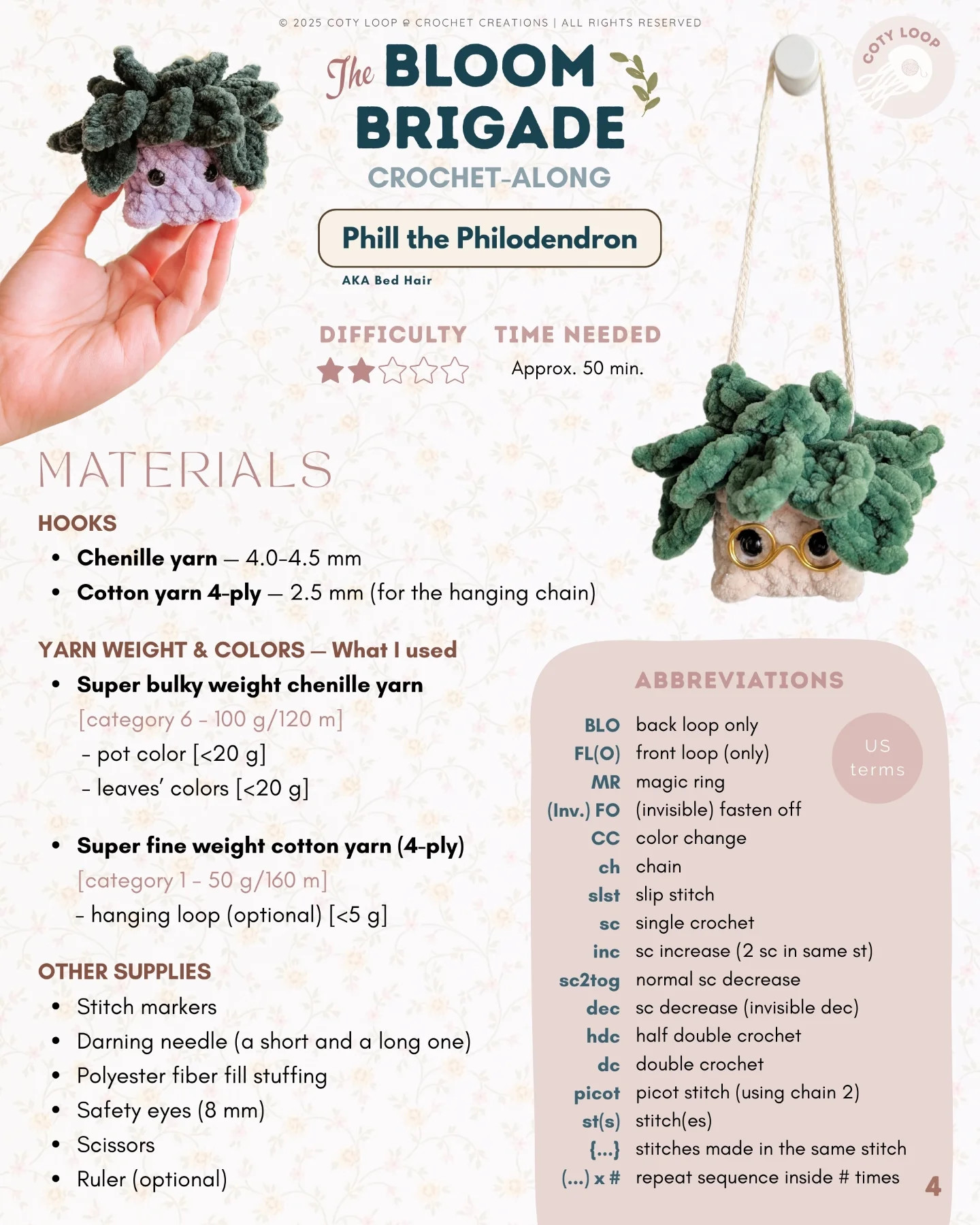 5-in-1 Crochet Bloom Brigade Pattern Bundle