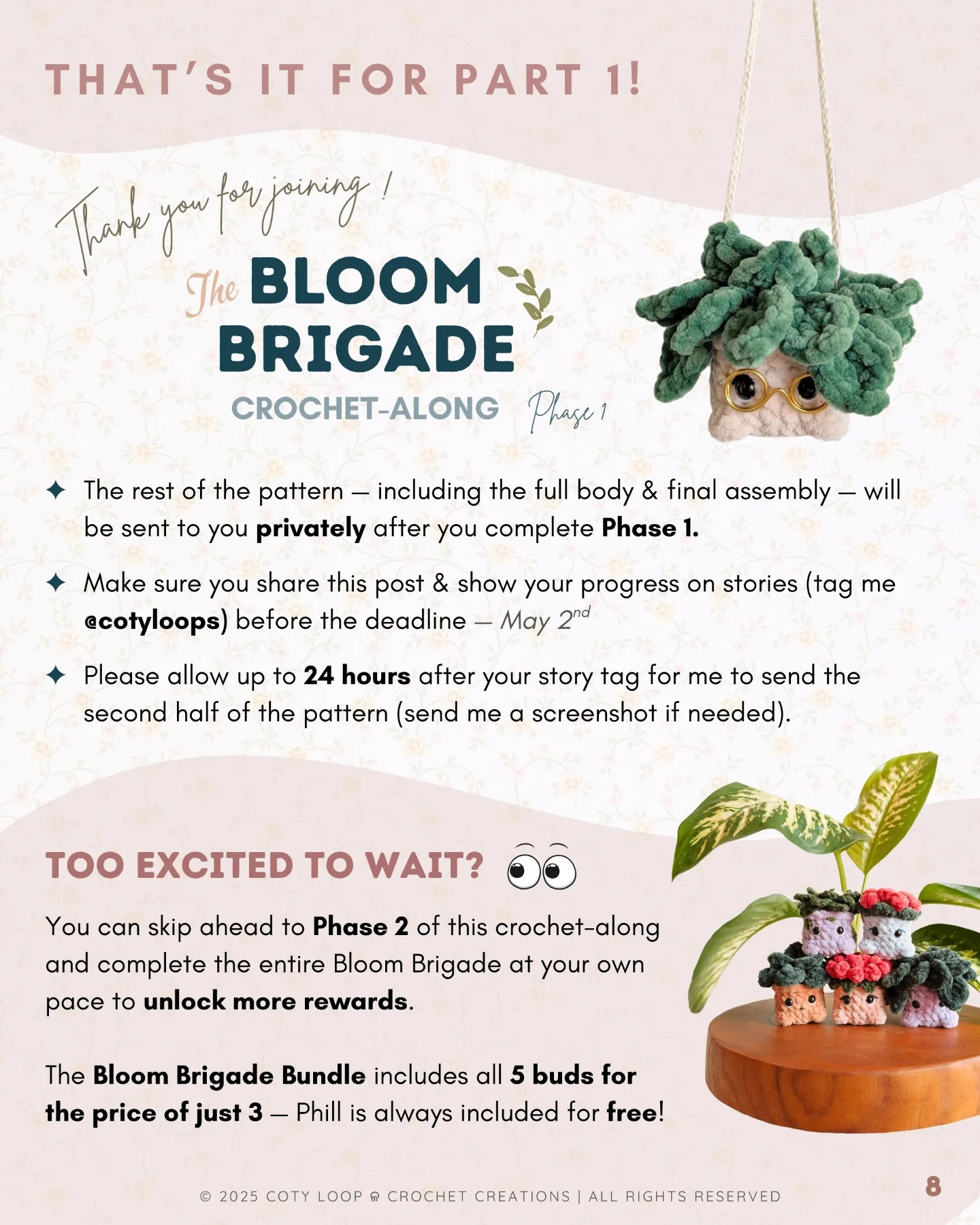 5-in-1 Crochet Bloom Brigade Pattern Bundle