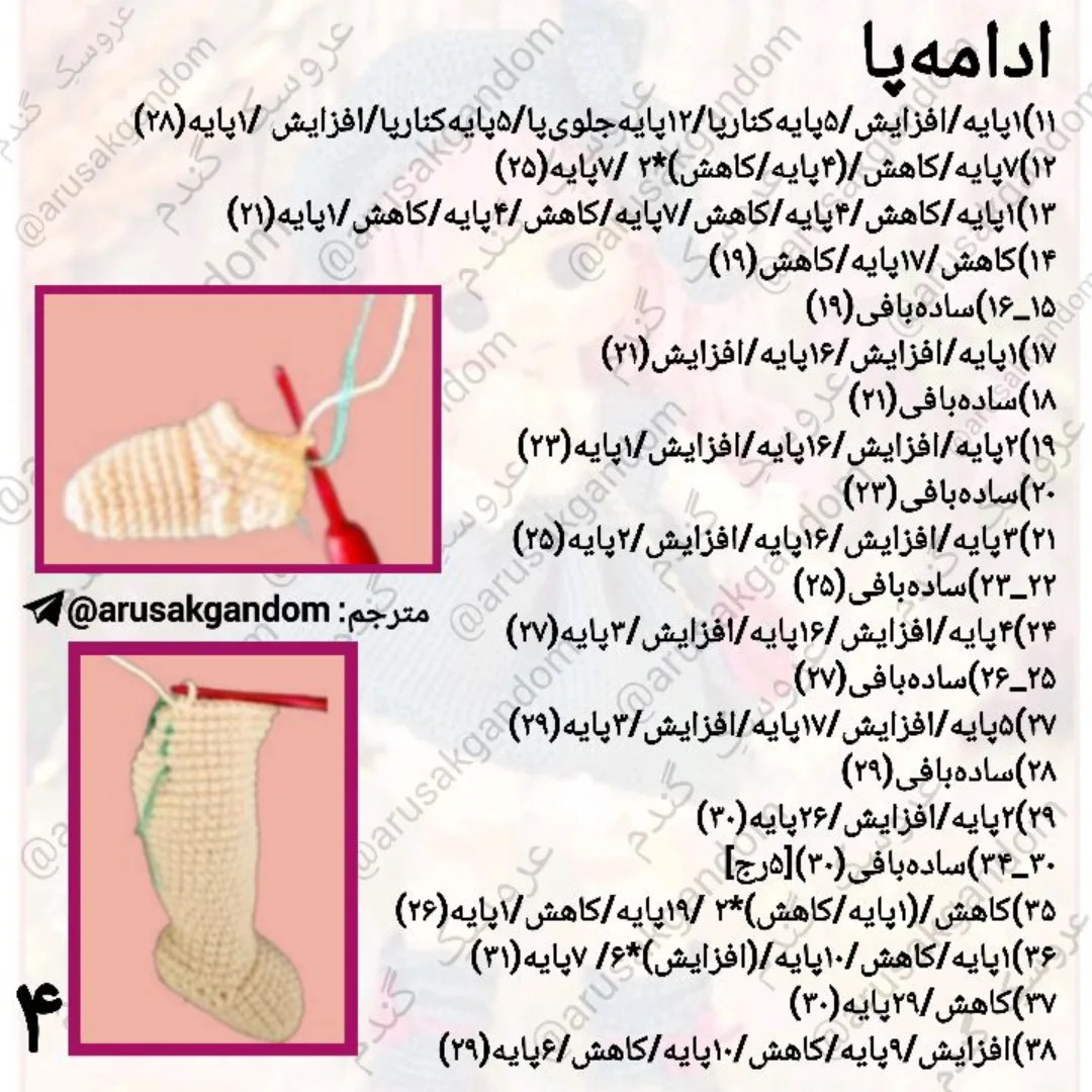 آموزش بافت عروسک قلاب بافی