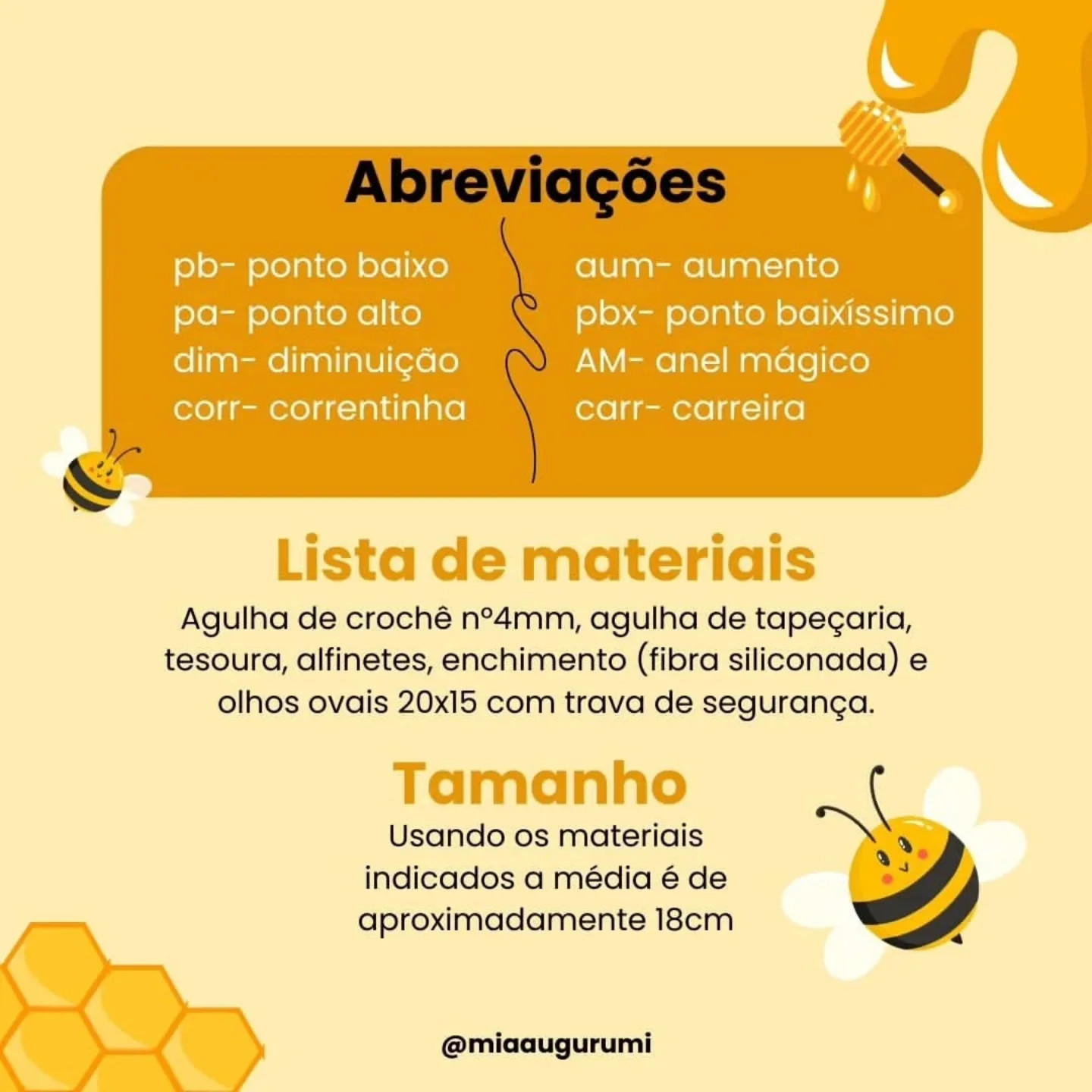 Abelha em crochê: Gráfico gratuito