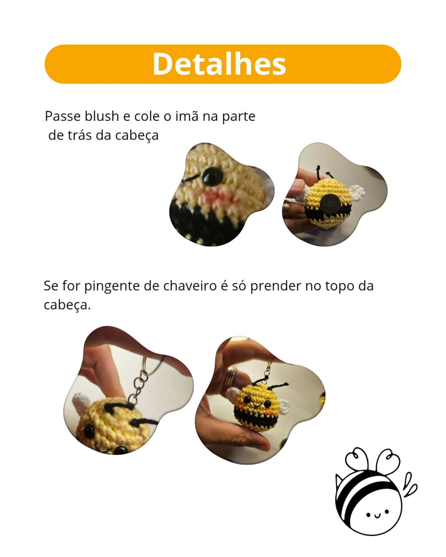 Abelhinha Amigurumi: Gráfico de Crochê Grátis