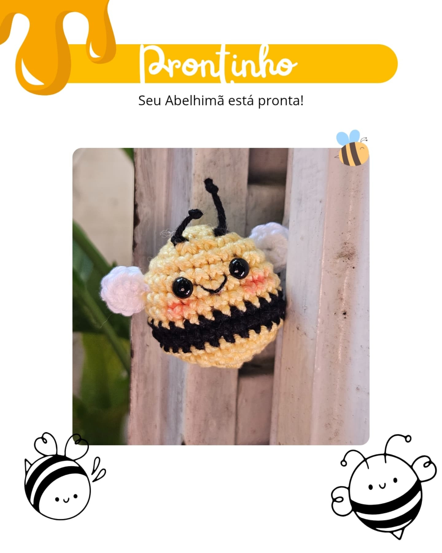 Abelhinha Amigurumi: Gráfico de Crochê Grátis