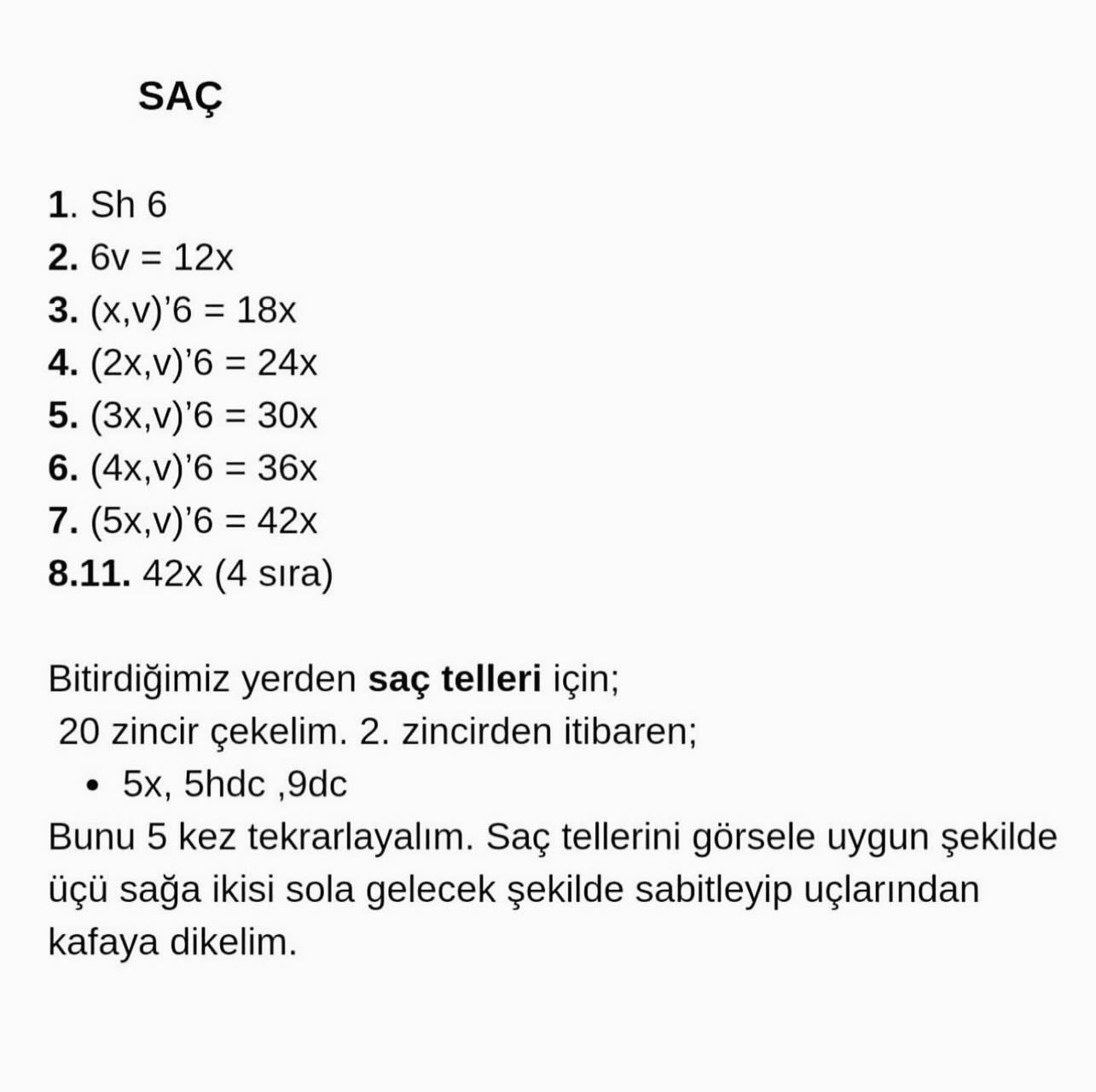 Aden Bebeği için Ücretsiz Amigurumi Şeması