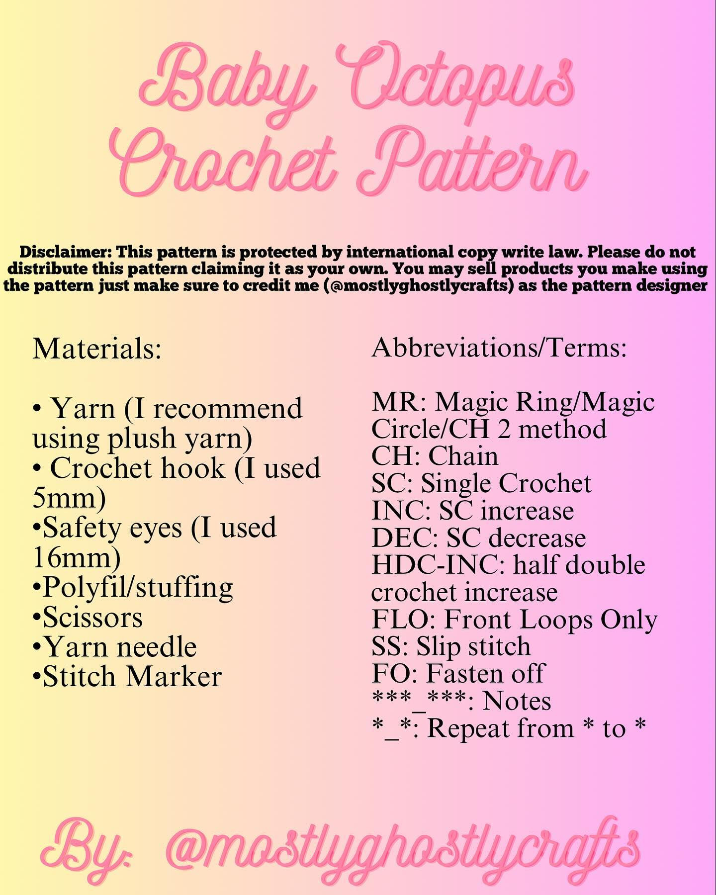 Adorable Baby Octopus Crochet Pattern