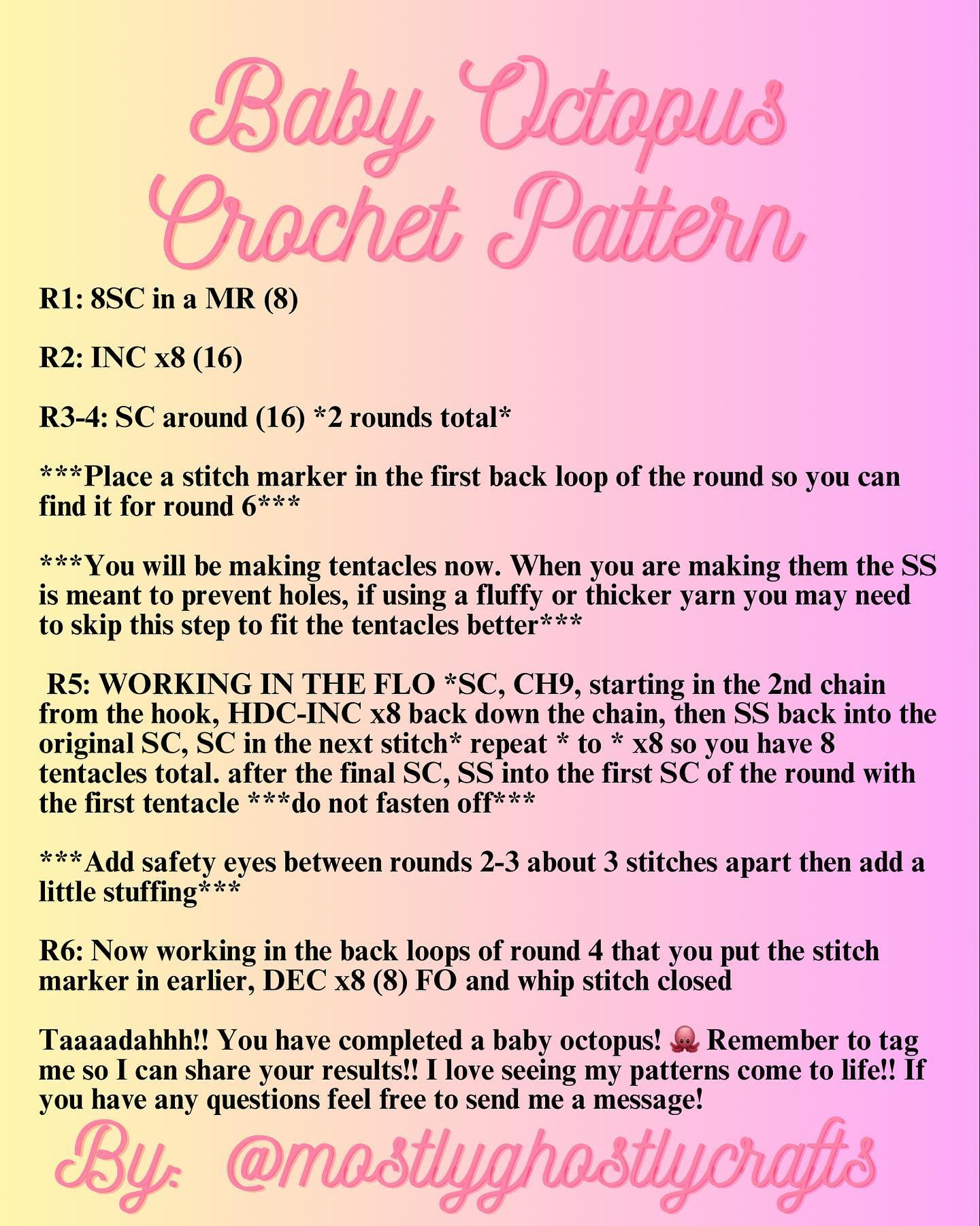 Adorable Baby Octopus Crochet Pattern