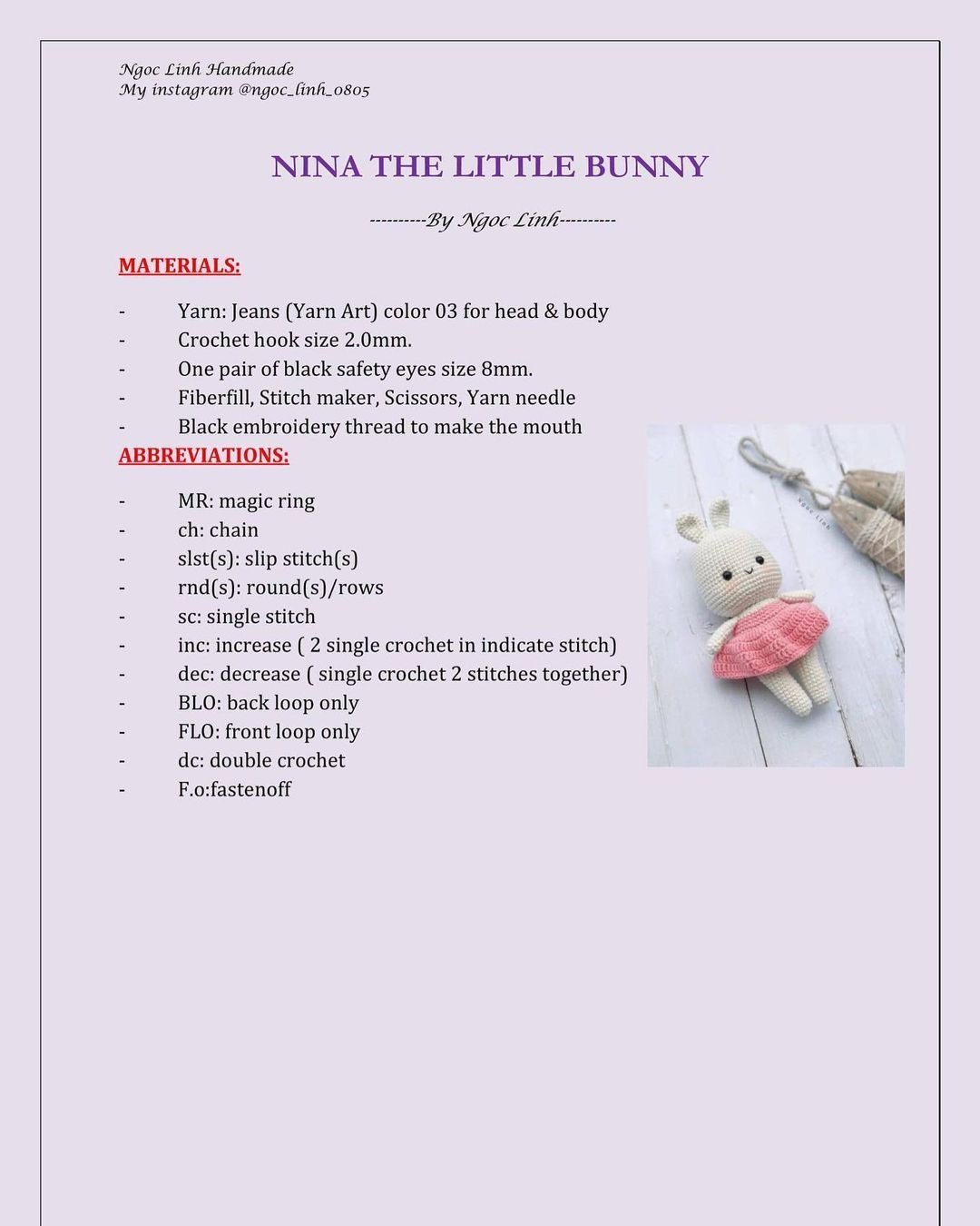 Adorable Crochet Bunny Amigurumi Pattern