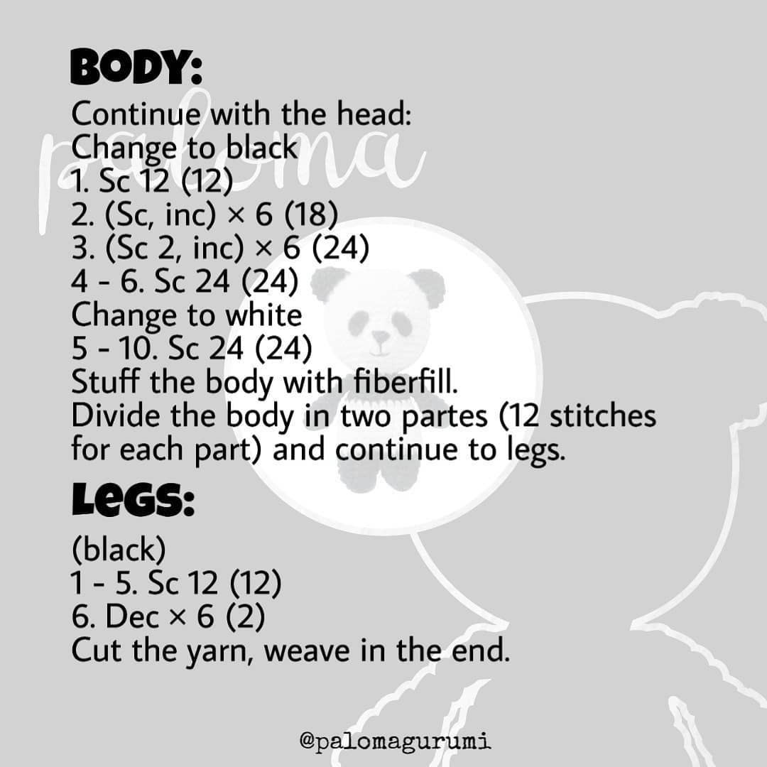 Adorable Crochet Panda Pattern Chart