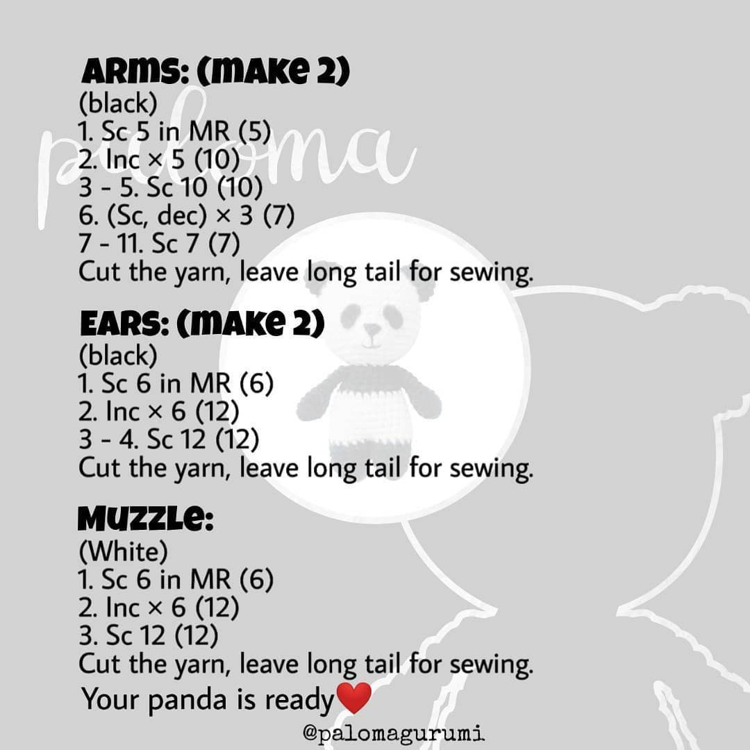 Adorable Crochet Panda Pattern Chart