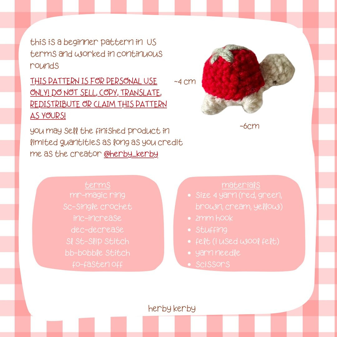 Adorable Crochet Turtle Amigurumi Chart