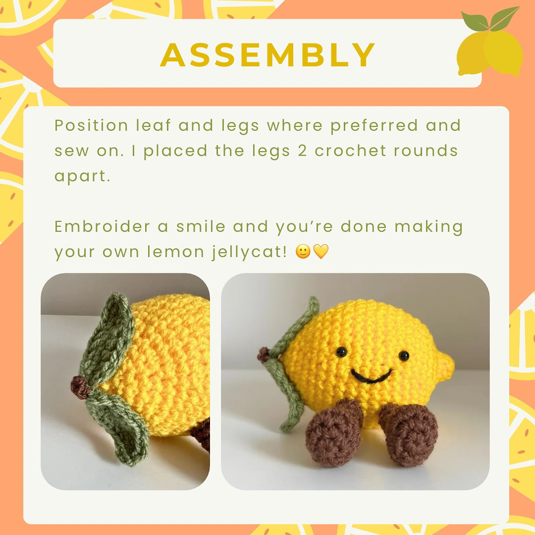 Adorably Crochet Jellycat Lemon Pattern
