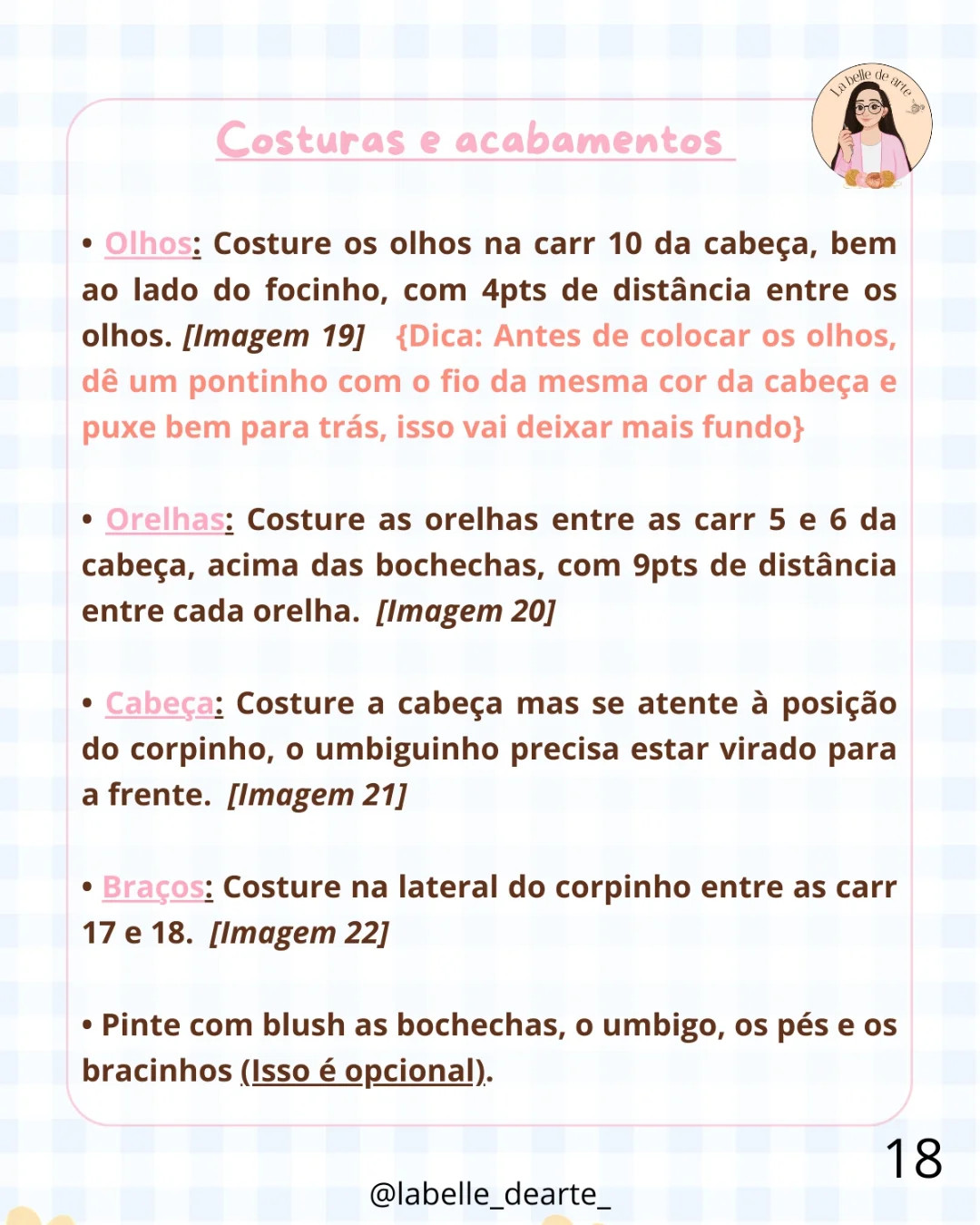 Algodão Doce: Gráfico de Crochê do Porquinho com Orelhas de Coelho