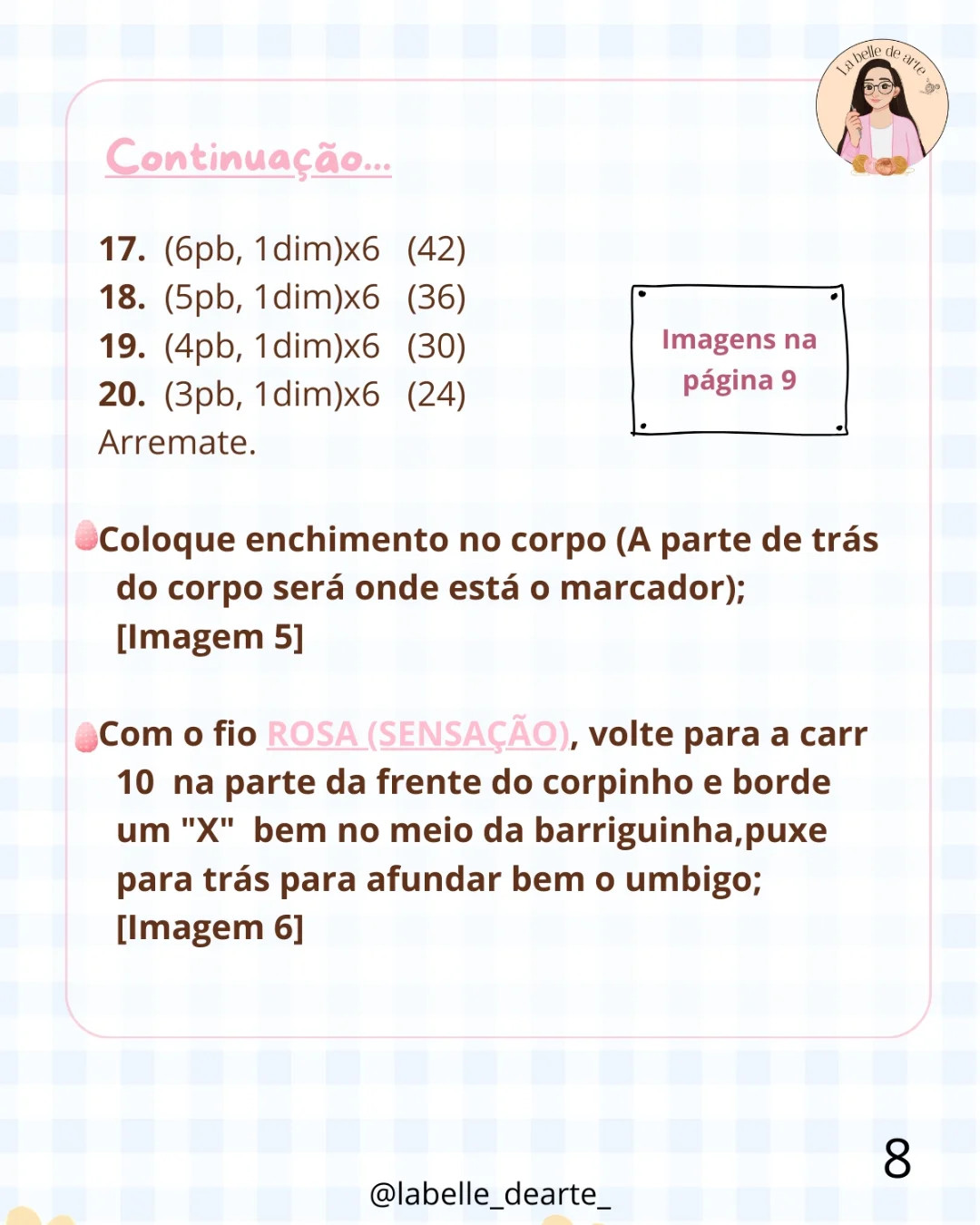 Algodão Doce: Gráfico de Crochê do Porquinho com Orelhas de Coelho