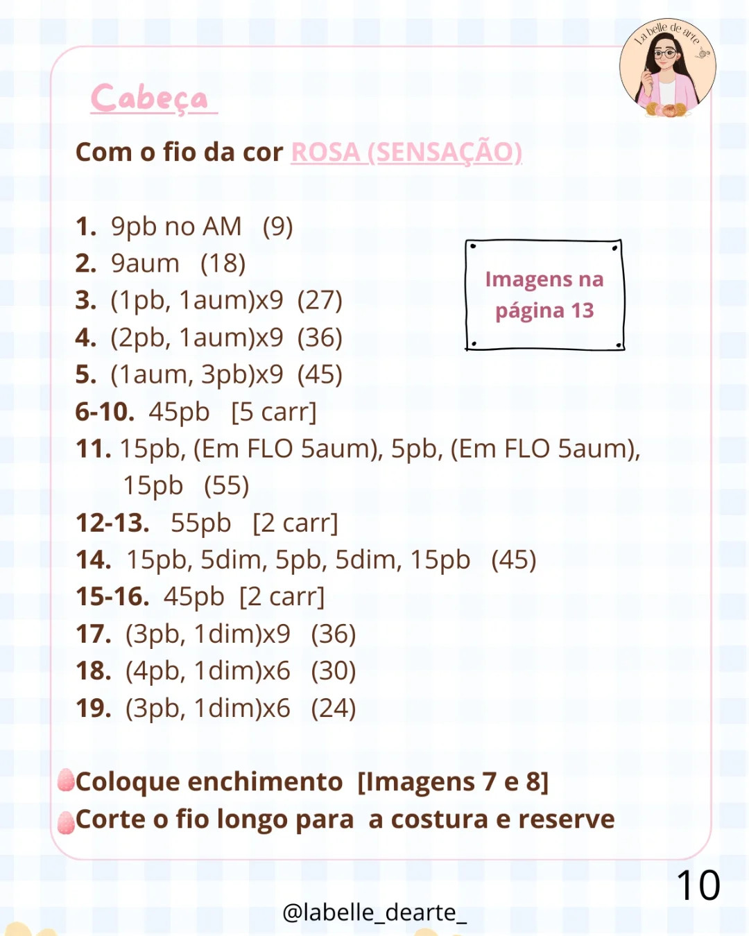 Algodão Doce: Gráfico de Crochê do Porquinho com Orelhas de Coelho