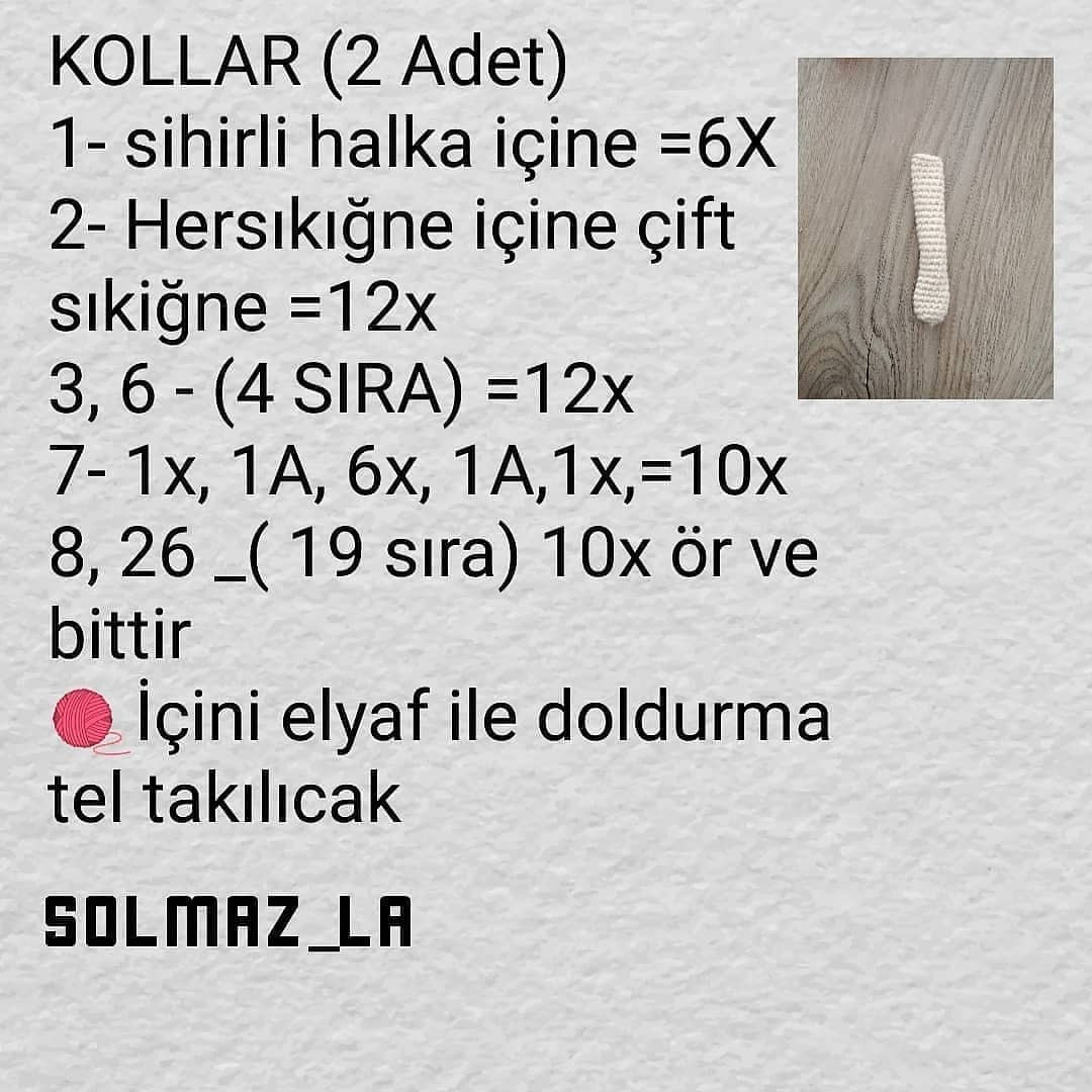 Amigurumi Bebek Şeması: Kol, Bacak, Baş