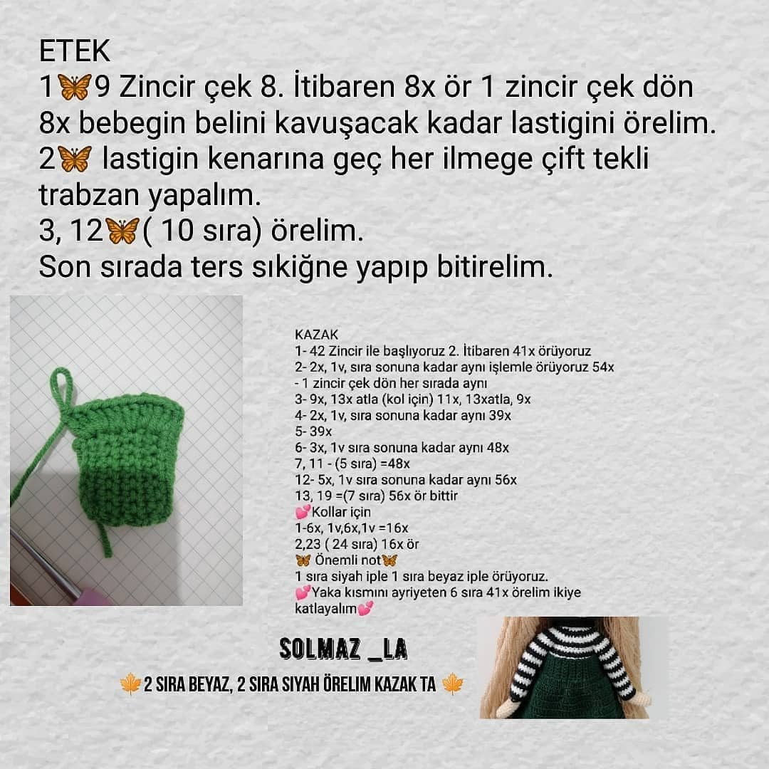 Amigurumi Bebek Şeması: Kol, Bacak, Baş