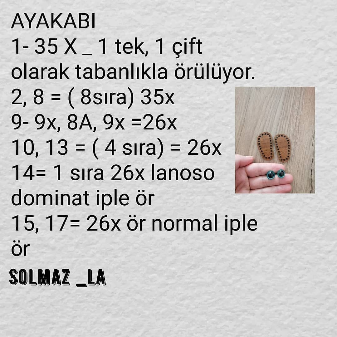 Amigurumi Bebek Şeması: Kol, Bacak, Baş
