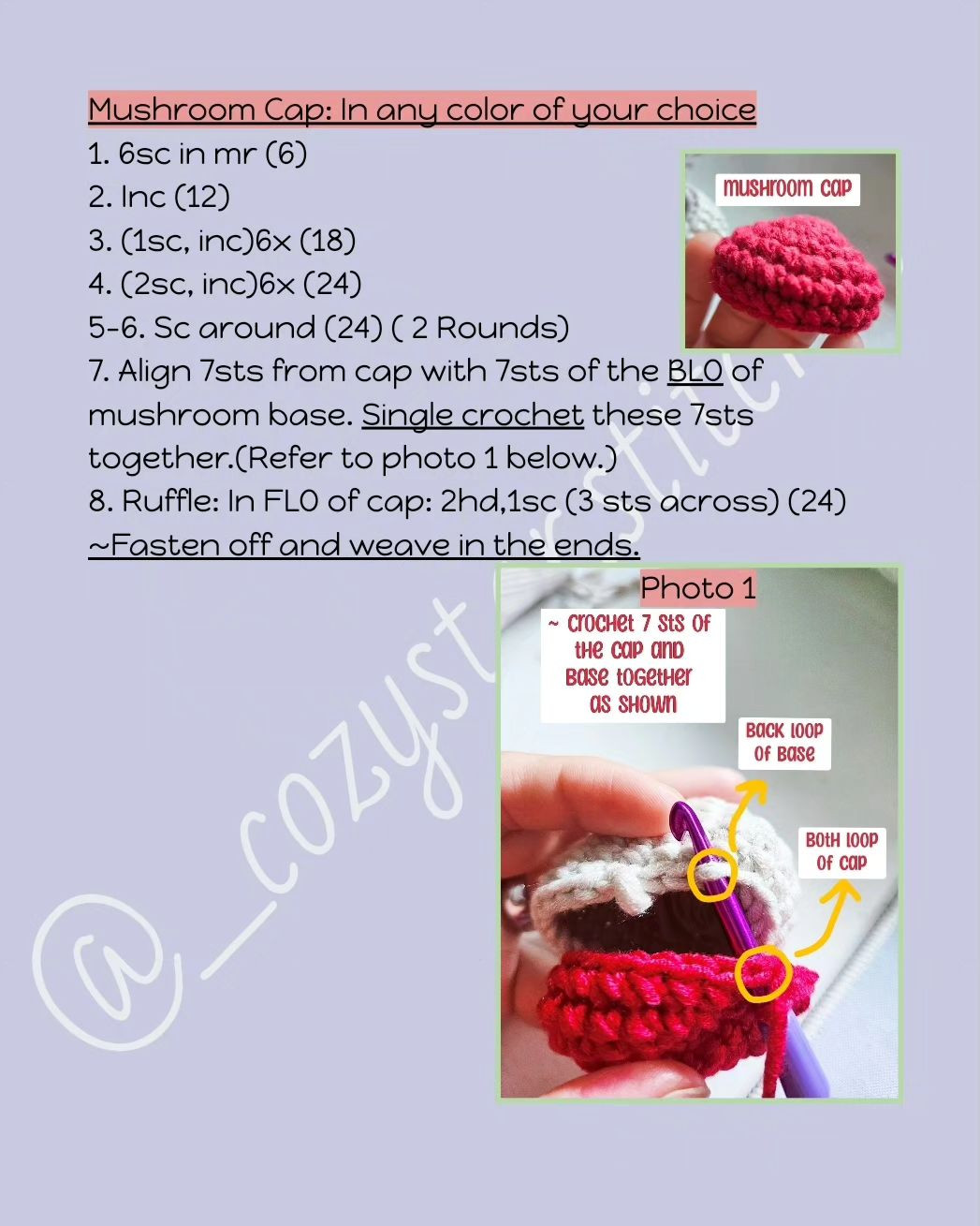 Amigurumi Crochet Pattern: Frog in Mushroom House