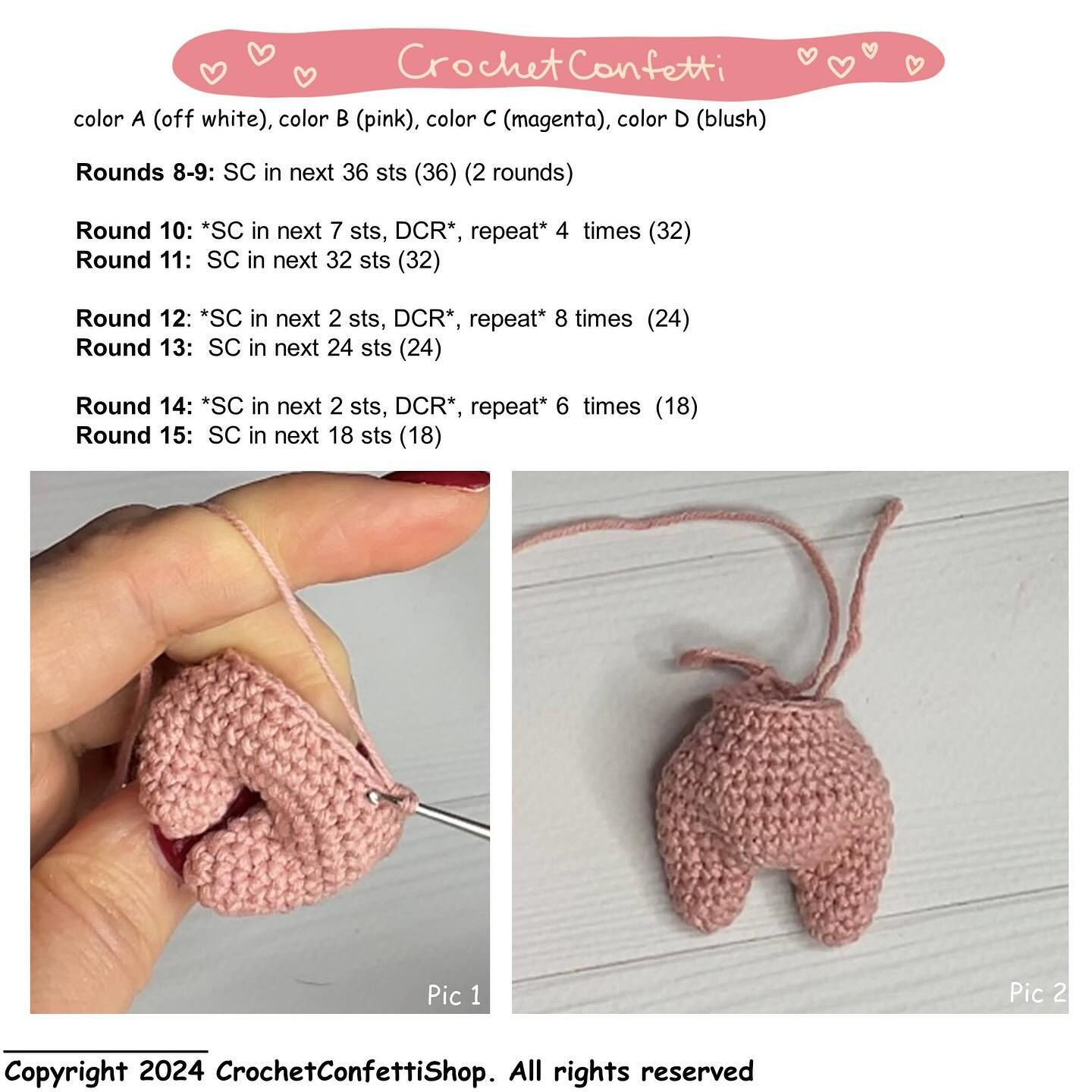 Amigurumi Crochet Pattern: Valentine's Angel Hair, Face, Wings & Decor