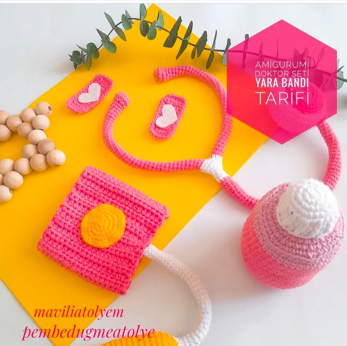 Amigurumi Doktor Seti: Tansiyon Aleti Tığ İşi Şeması