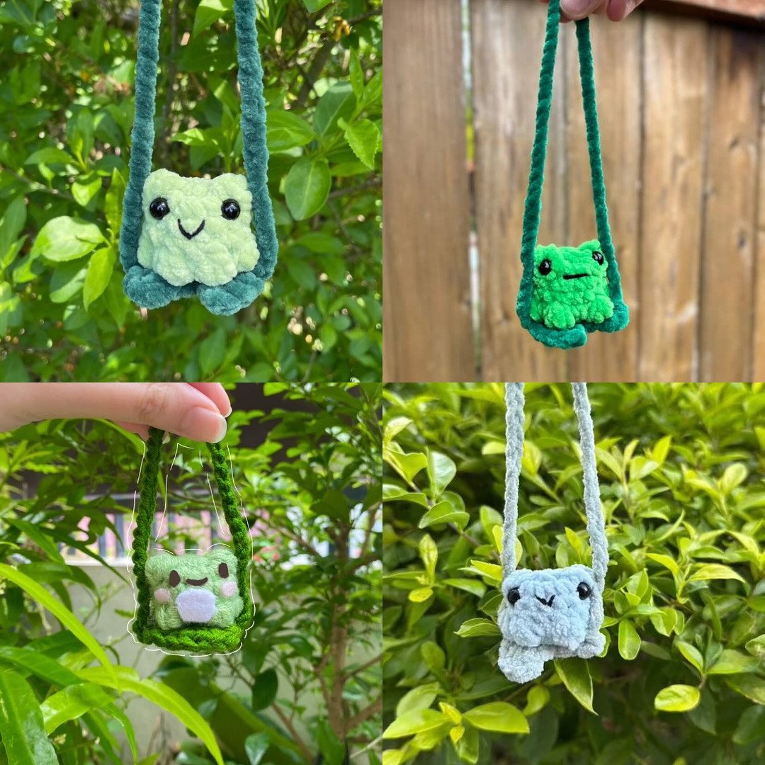 Amigurumi Frog on a Swing: Free Crochet Pattern