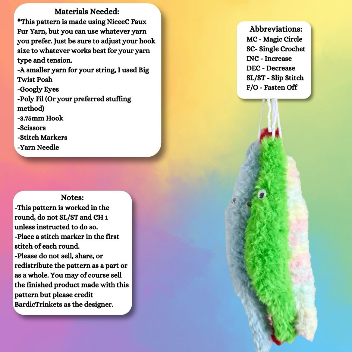 Amigurumi Fuzzy Worm Crochet Pattern