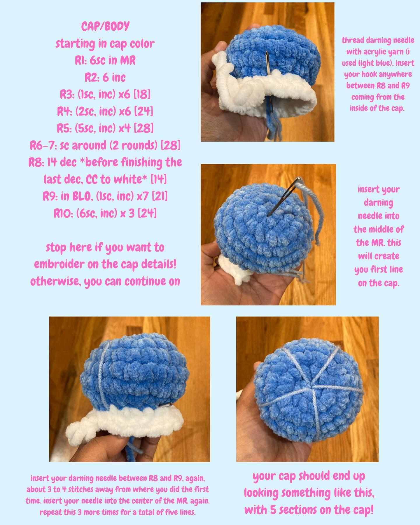 Amigurumi Jellyfish Cow Crochet Chart