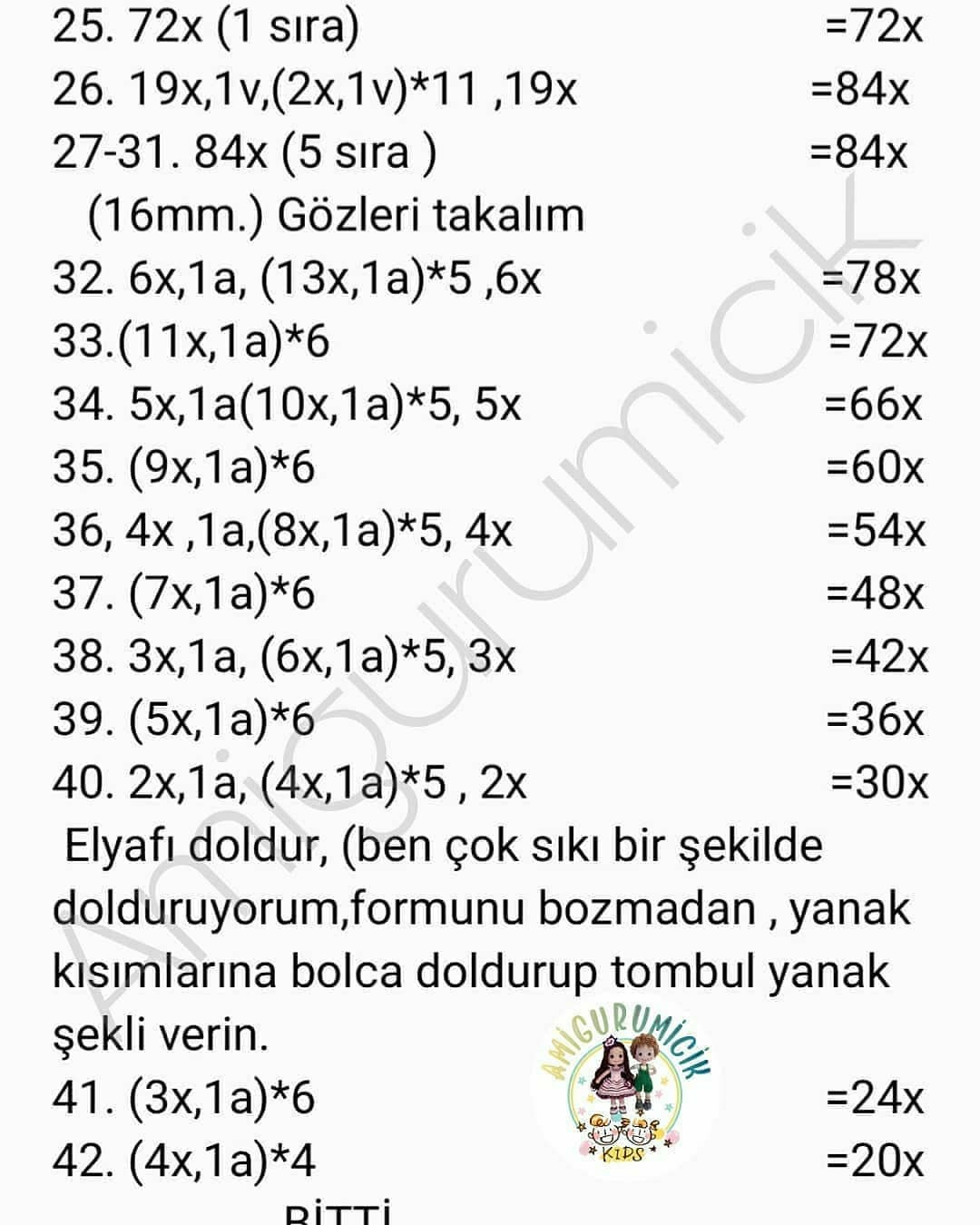 Amigurumi Kafa Örme Şeması