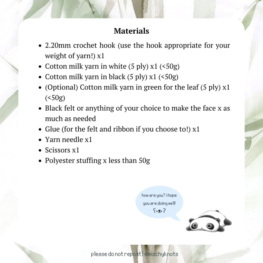 Amigurumi Panda Crochet Chart