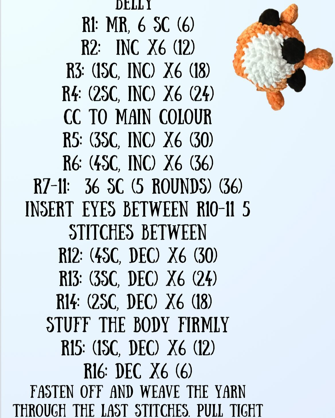 Amigurumi Pufferfish Crochet Chart