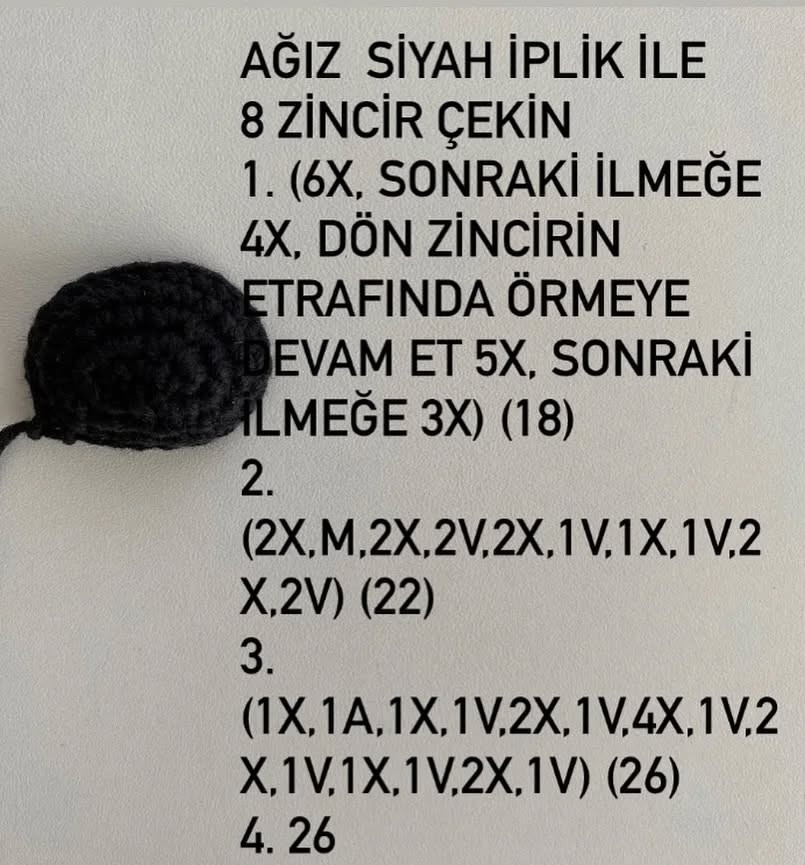 Amigurumi Pug Yapılışı Şeması