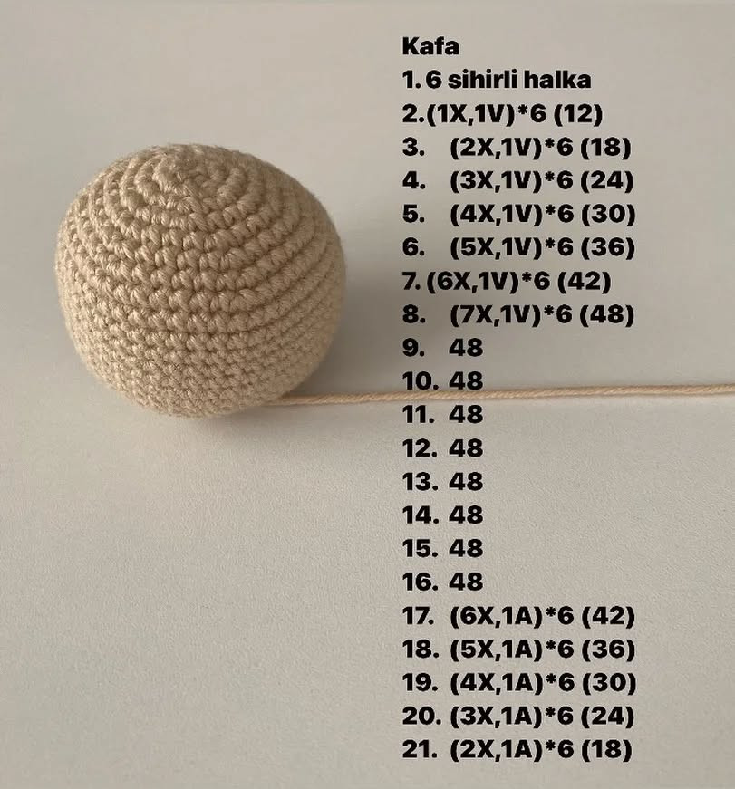 Amigurumi Pug Yapılışı Şeması