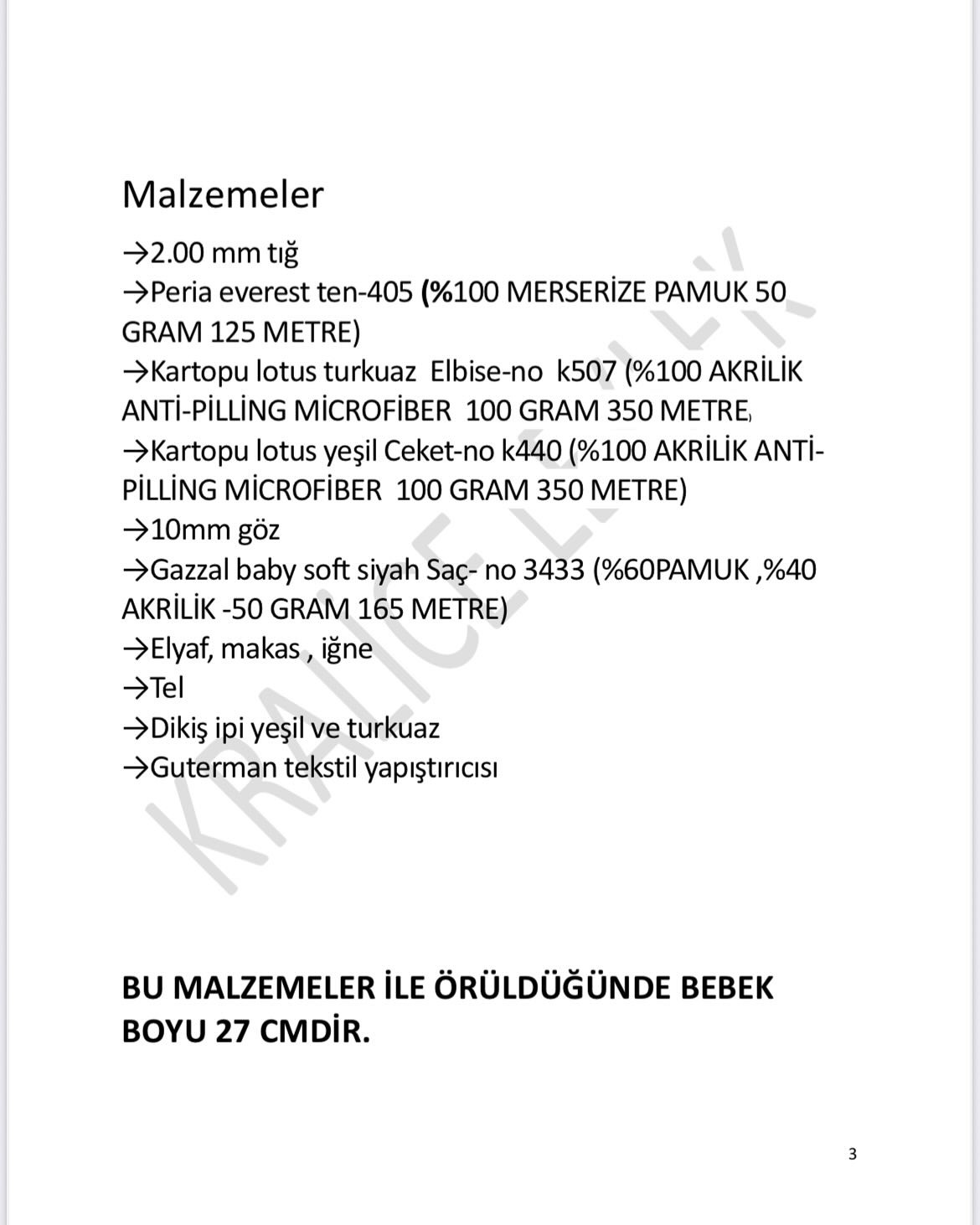 Amigurumi Şeması: Şirin Kız Bebek
