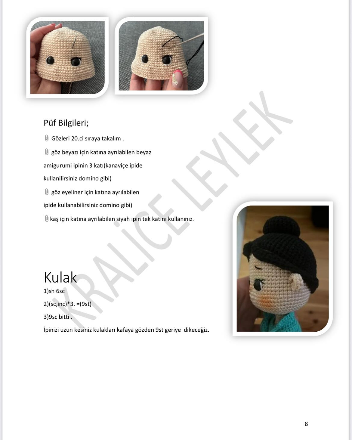 Amigurumi Şeması: Şirin Kız Bebek