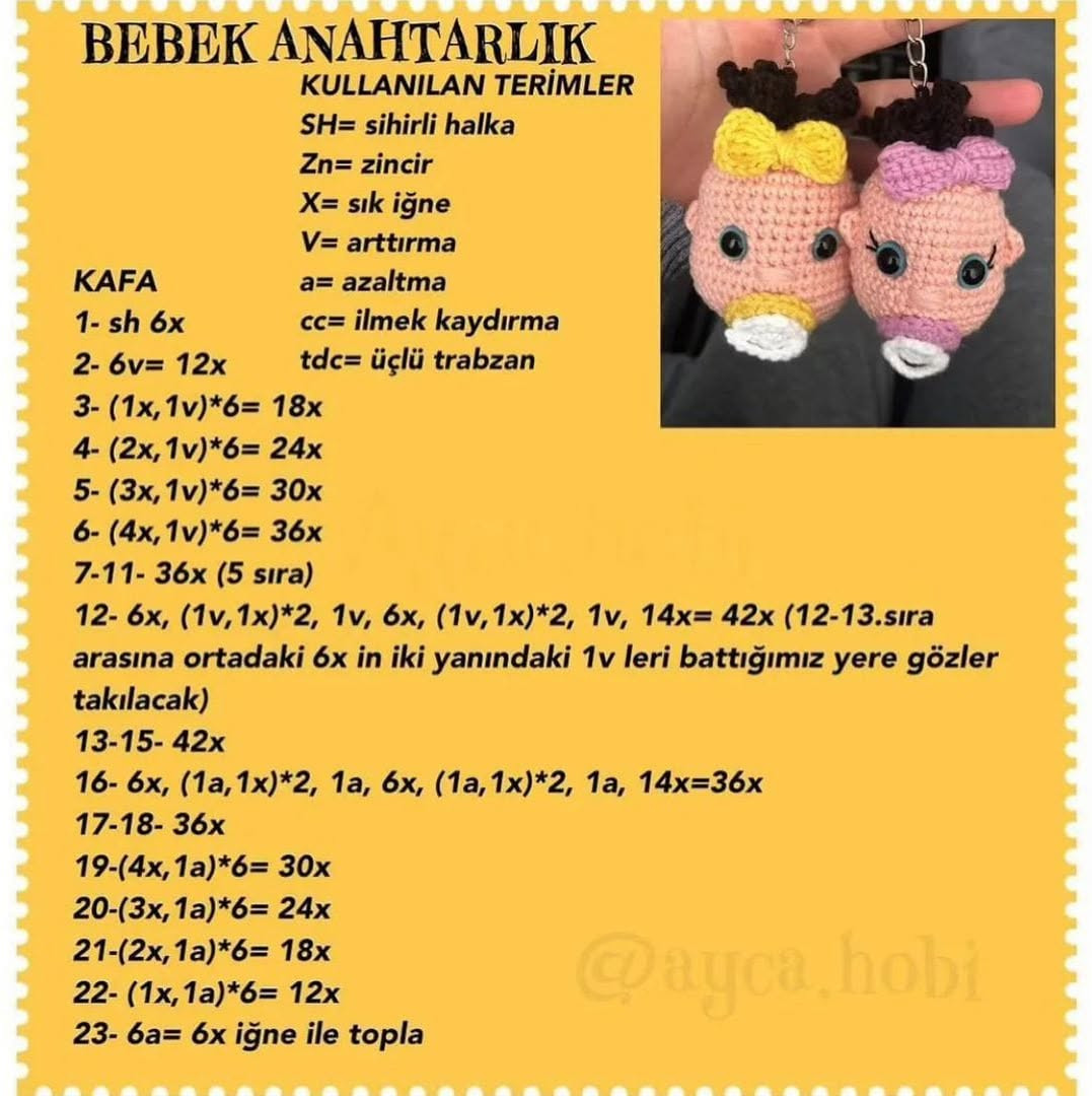 Anahtarlık Bebek Amigurumi Tarifi