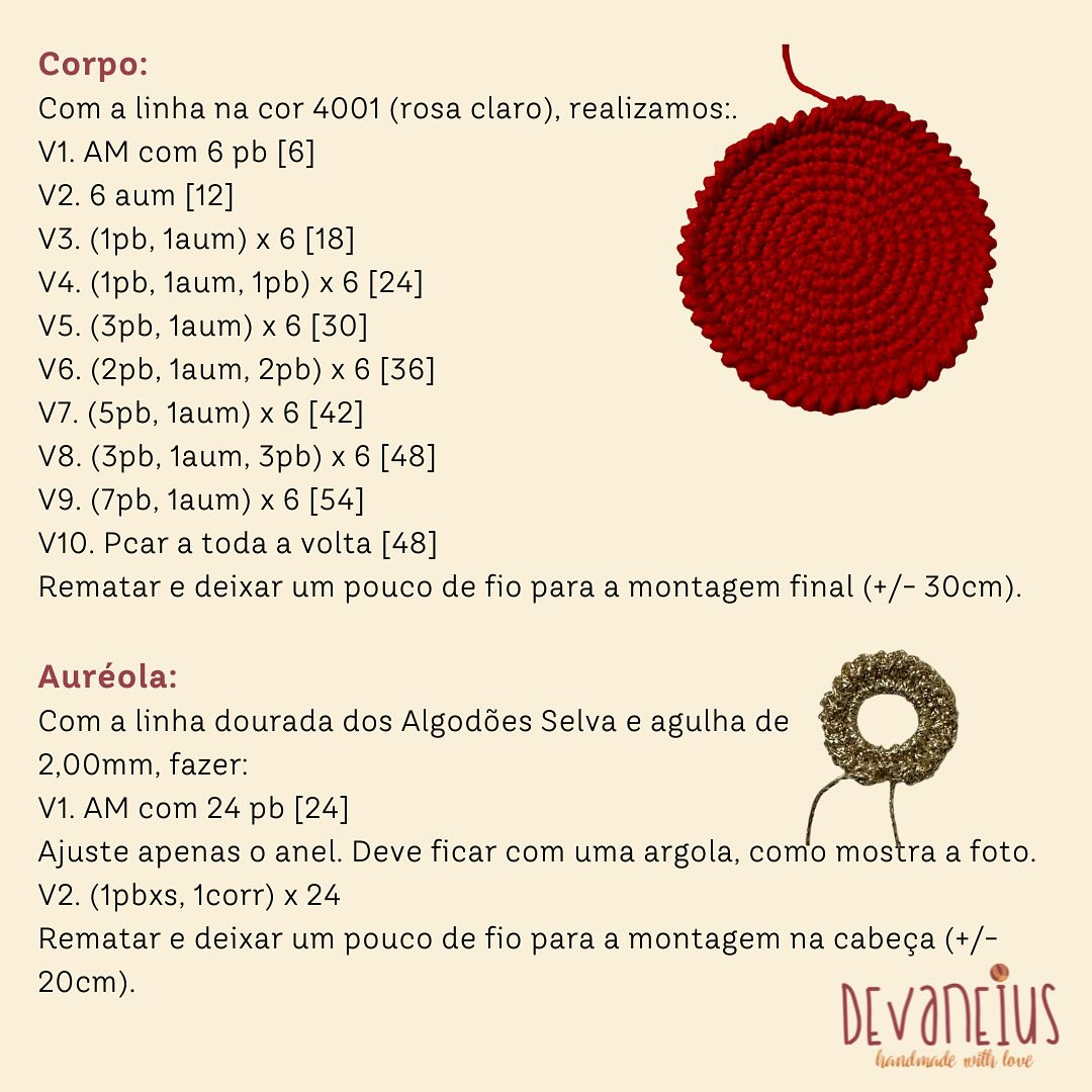 Anjo de Natal em Crochet: Gráfico Grátis