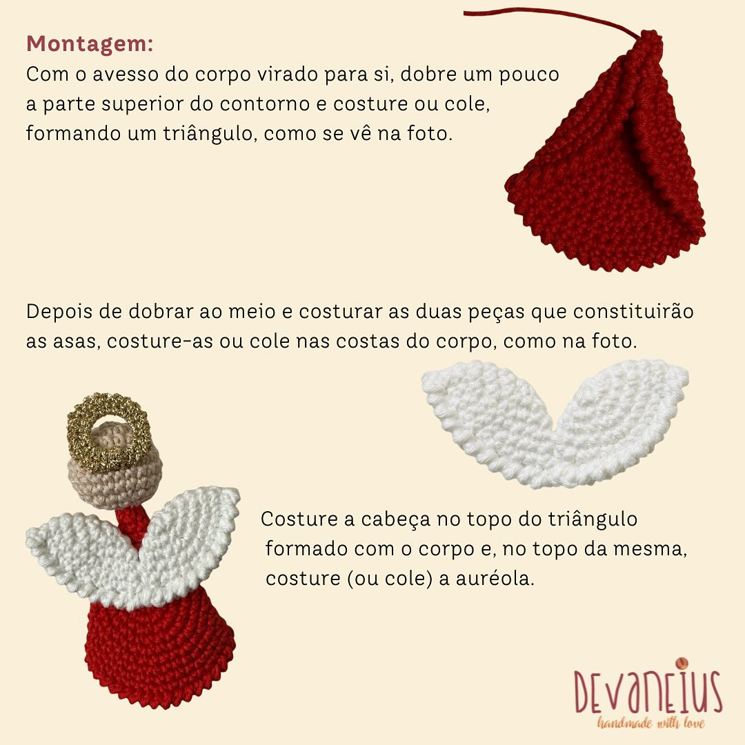 Anjo de Natal em Crochet: Gráfico Grátis