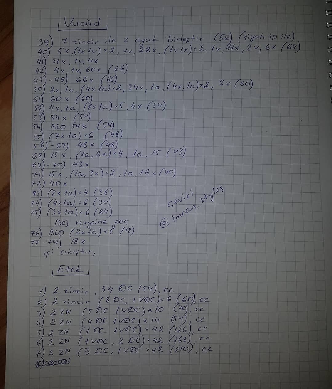 Arı Bebek Örgü Şeması: Gövde ve Etek (3. Bölüm)