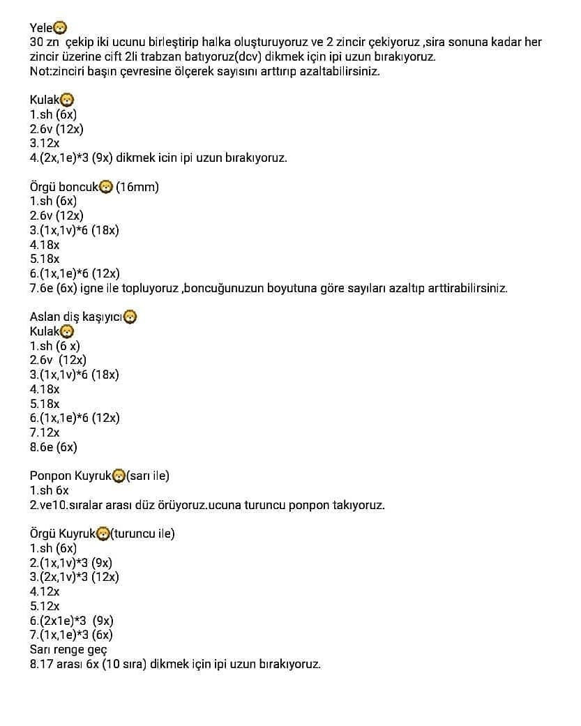 Aslan Temalı Bebek Set Örgü Tarifi
