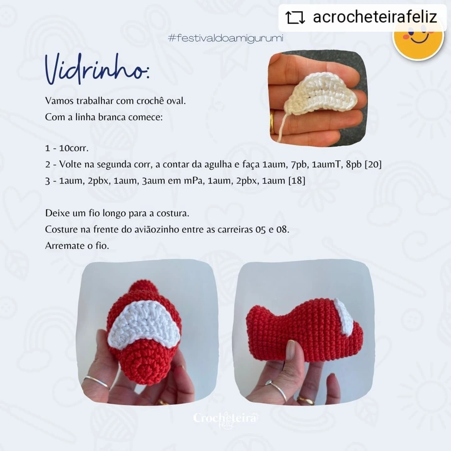 Avião de crochê: gráfico gratuito para amigurumi.