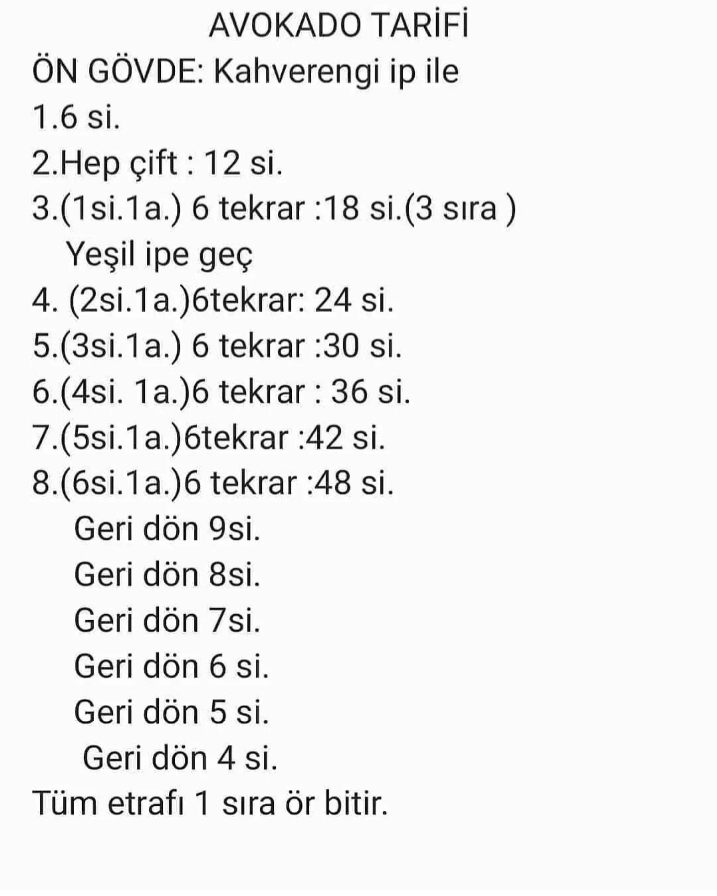Avokadolu Anahtarlık Amigurumi Tarifi