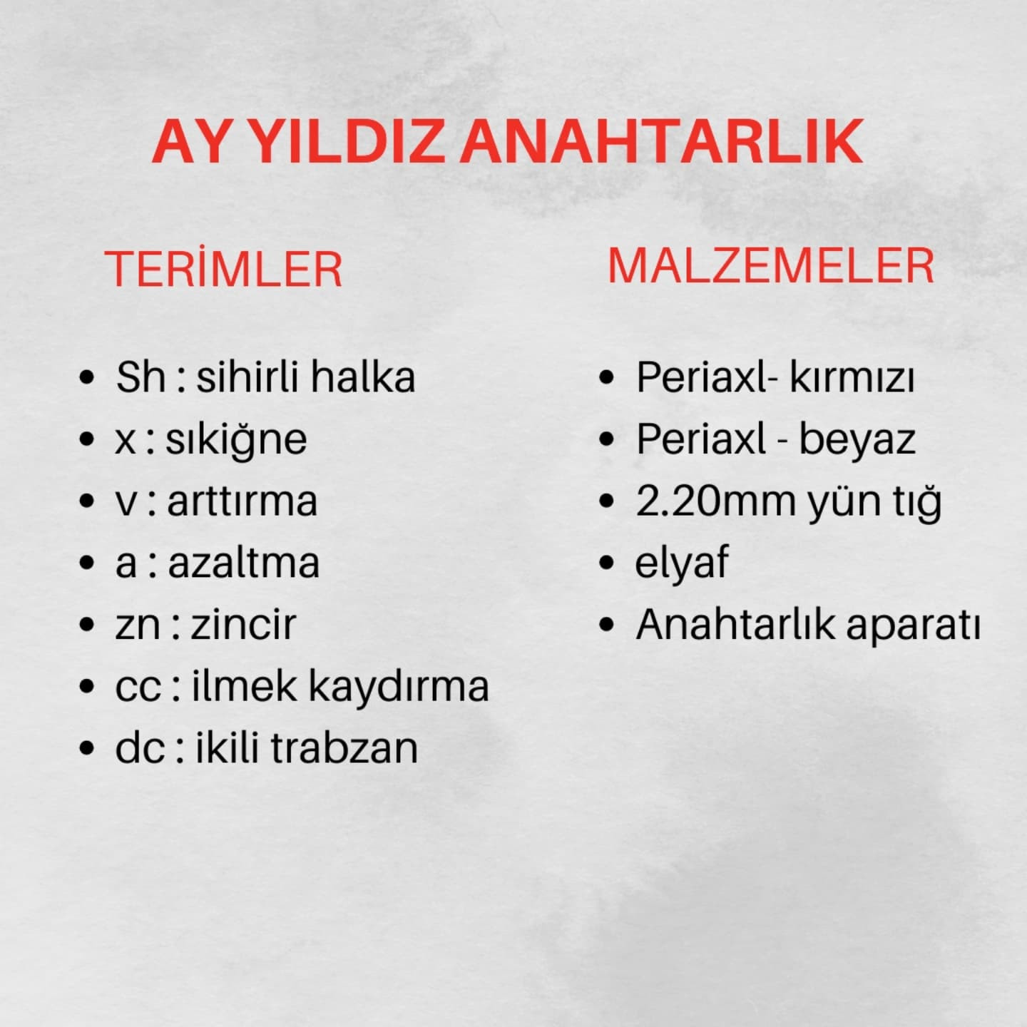 AY YILDIZ ANAHTARLIK TARİFİ