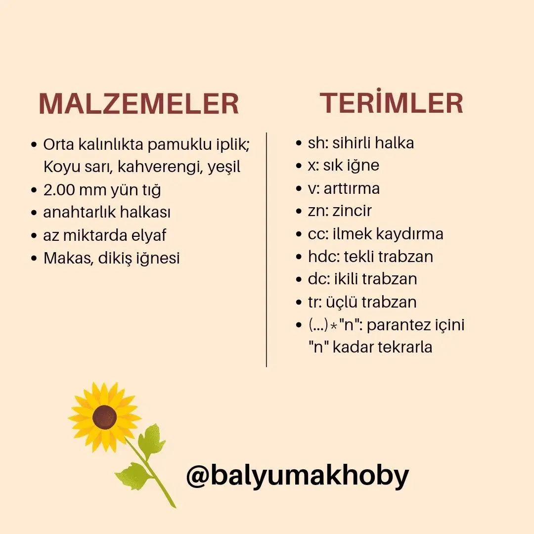 AYÇİÇEĞİ ANAHTARLIK YAPIMI (ÜCRETSİZ ŞEMA)