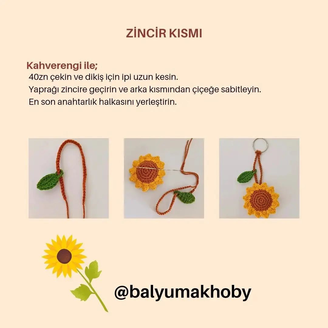 AYÇİÇEĞİ ANAHTARLIK YAPIMI (ÜCRETSİZ ŞEMA)