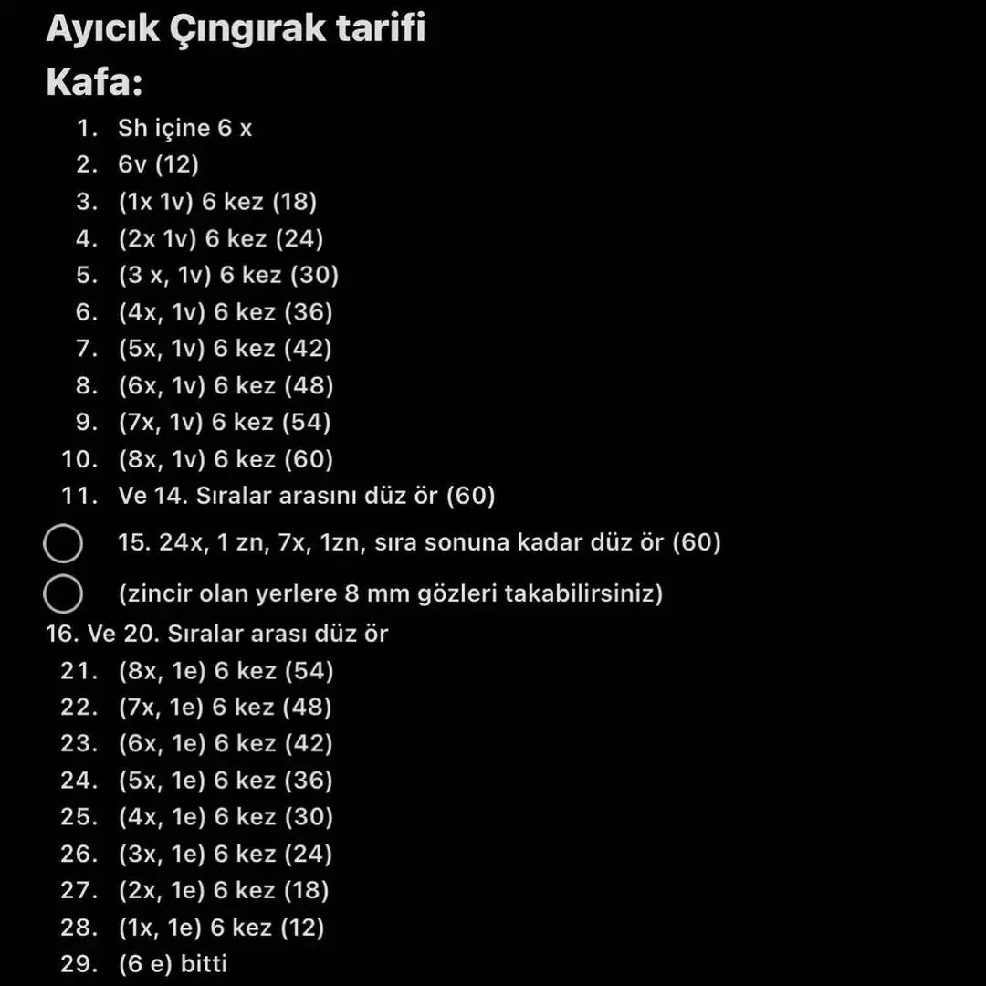 AYI ŞEKLİNDEKİ ÇİNGİRRAK ÖRNEĞİ