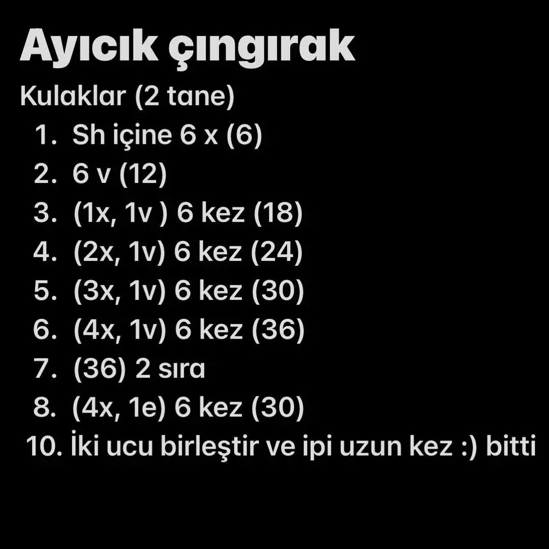 AYI ŞEKLİNDEKİ ÇİNGİRRAK ÖRNEĞİ